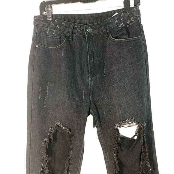 UNIF x UO black high waisted Twerk Jeans - Picture 5 of 10